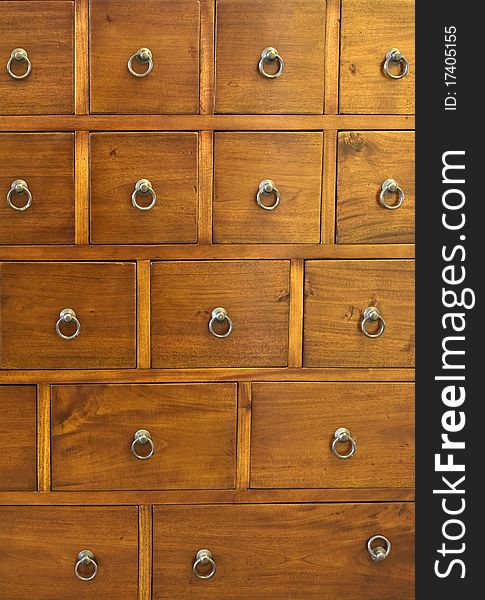 a background of lots of wooden drawers in a wooden chest. a background of lots of wooden drawers in a wooden chest