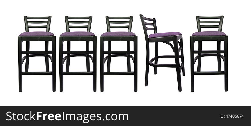 Row of five counter stools
