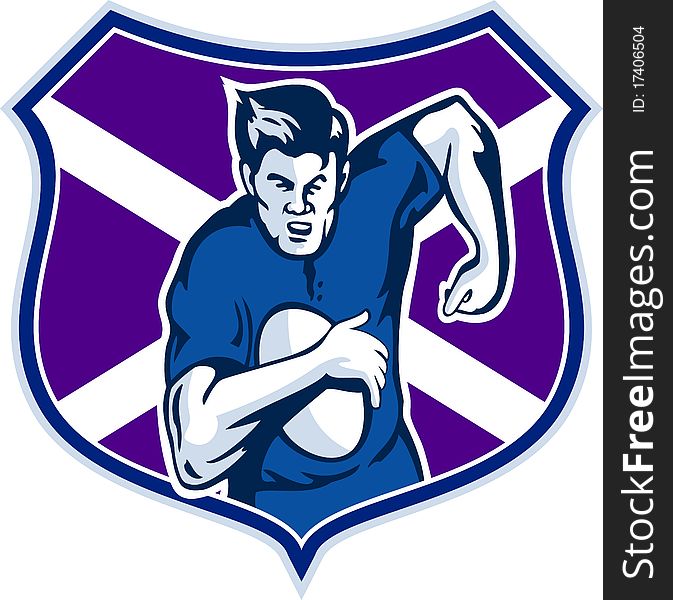 Rugby player scotland flag