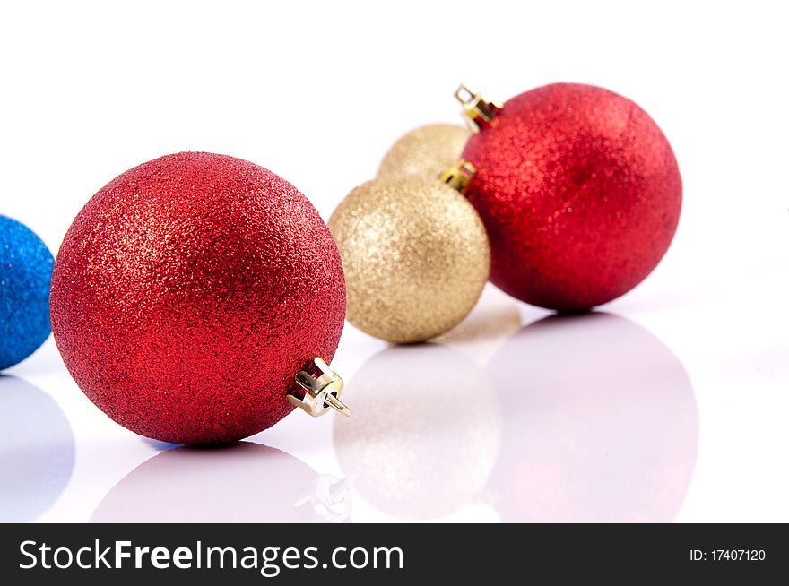 Christmas decoration objects on white background. Christmas decoration objects on white background