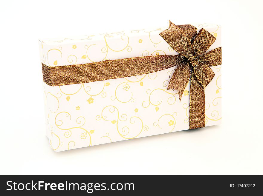 Isolated white holiday gift box