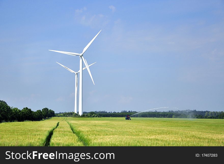 An image of wind turbine farm