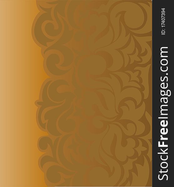 Beautiful brown background with asymmetrical florid ornament. Beautiful brown background with asymmetrical florid ornament