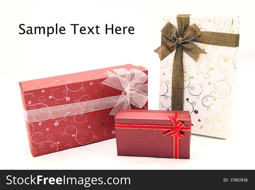 Set of holiday boxes with space for text