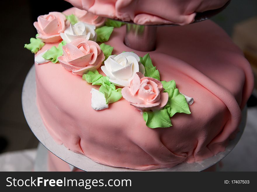 Sweet flowers on the cake. Sweet flowers on the cake