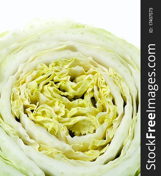 Cut the cabbage in a white background. Cut the cabbage in a white background
