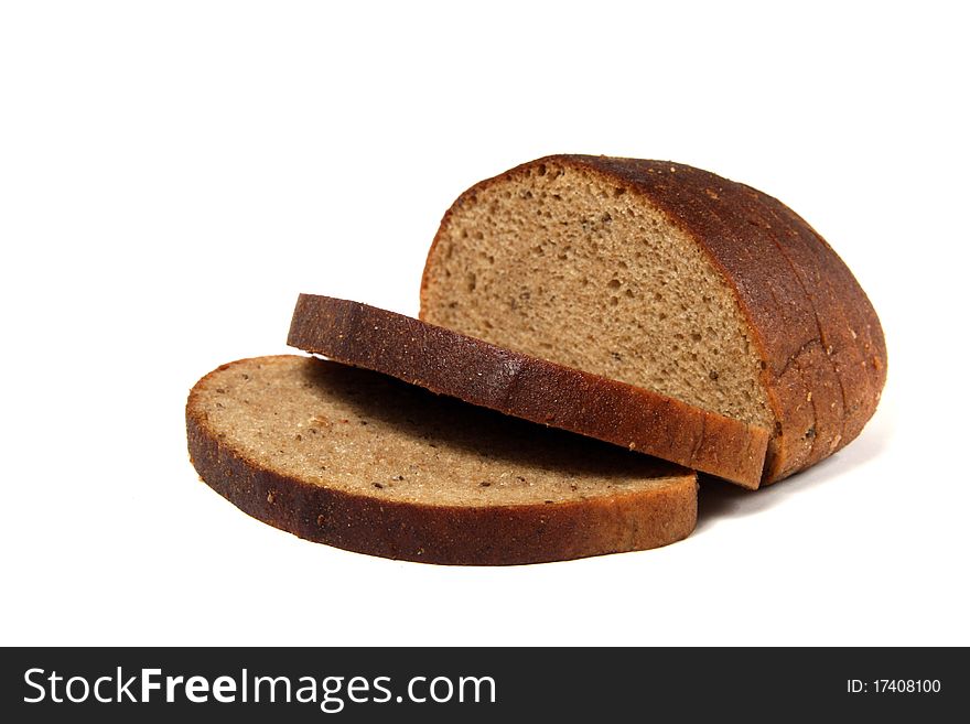 Sliced rye bread. isolated on white background
