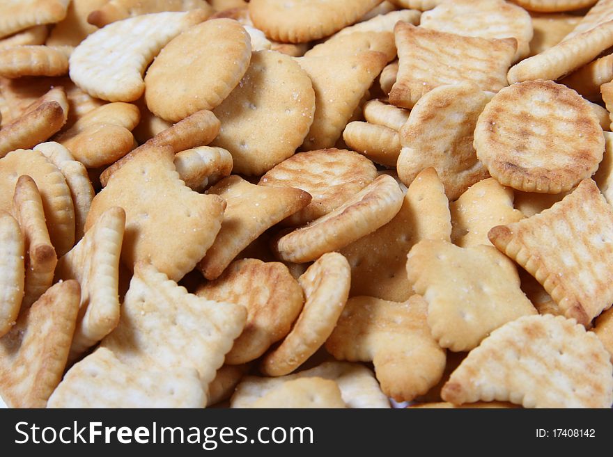 close up of salted crackers