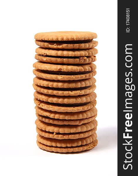 cookies tower isolated on white background