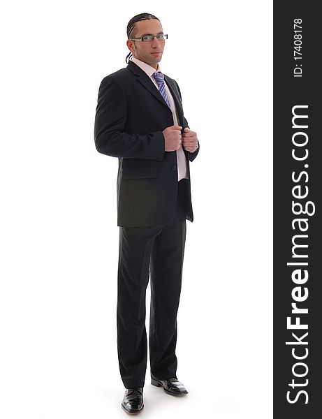 Business Man Isolated Against White