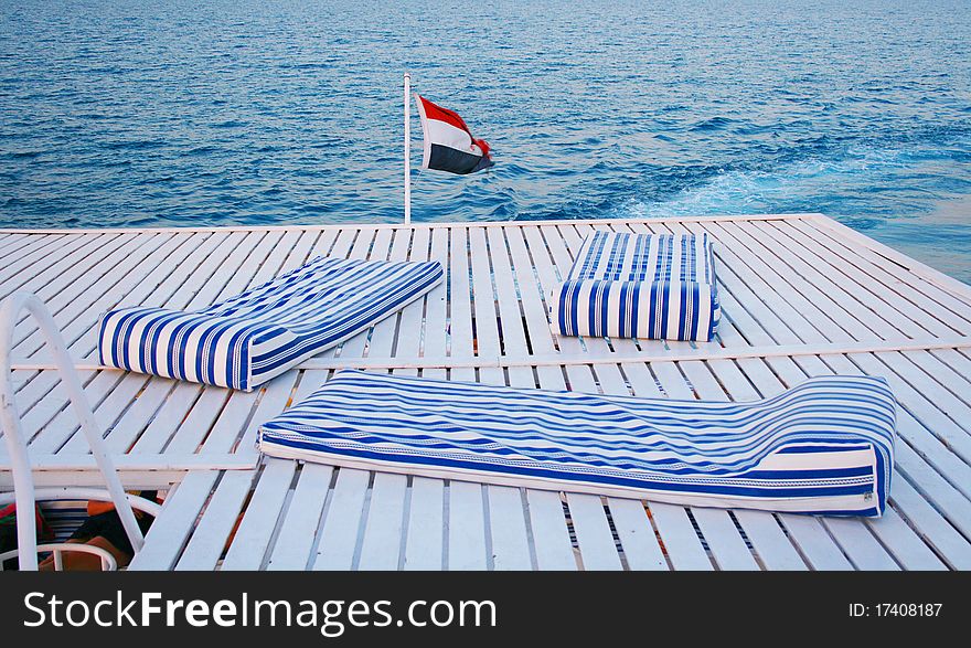 Blue mattress on the red sea in egypt