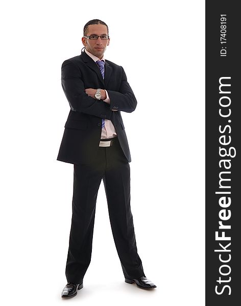 Business man isolated against white