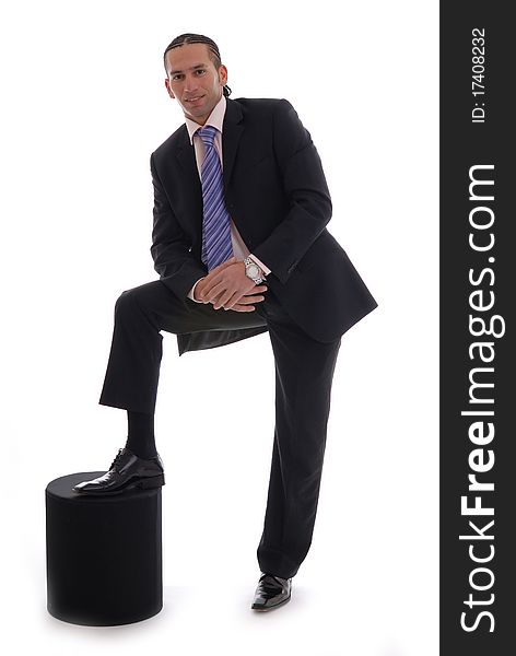 Business man isolated against white