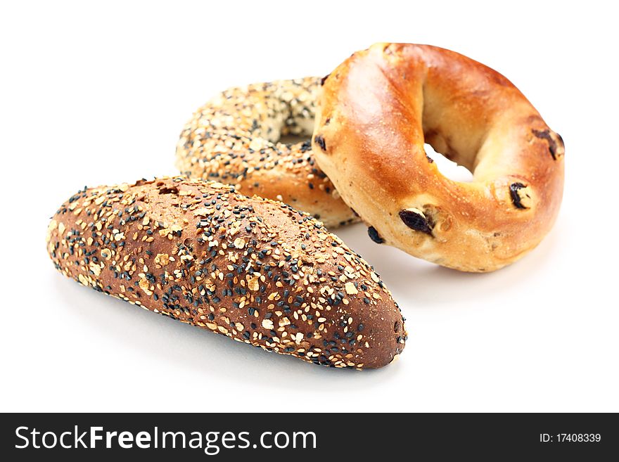 French bread, bagel, brown bread