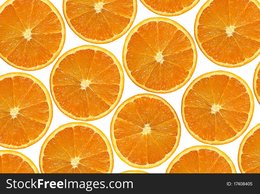 orange slices isolated on white background