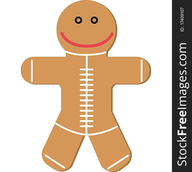 Ginger cookies shaped like a man for Christmas decorations