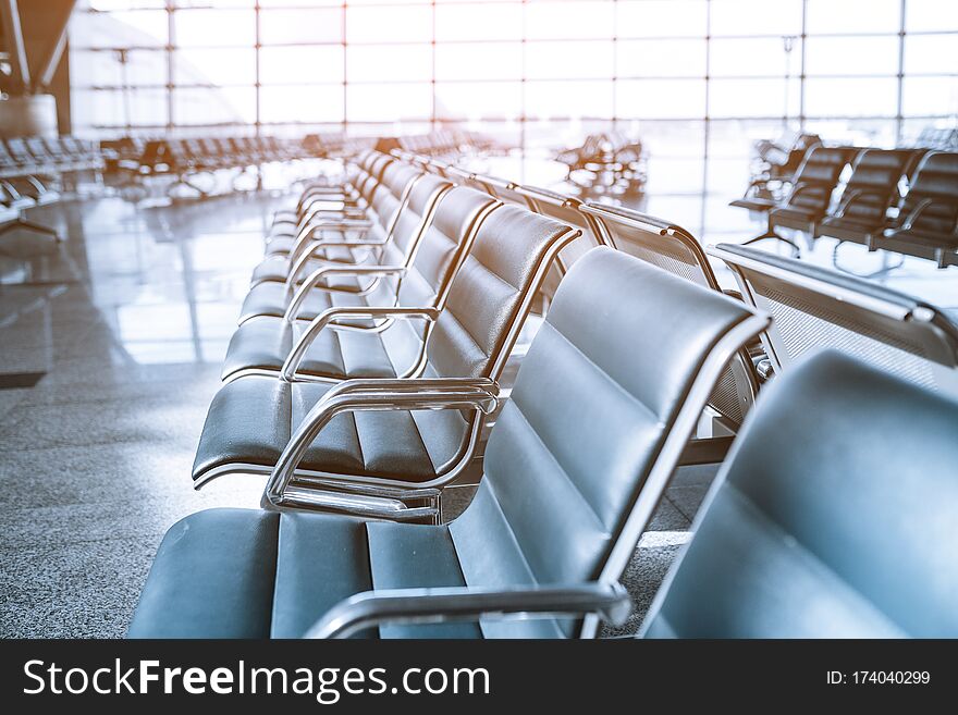 Empty Seats In The Airport, Travel Concept