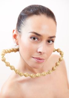 Portrait With A Beads Stock Images Portrait With A Beads Stock Images