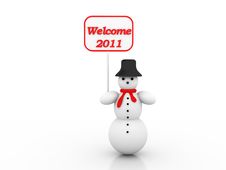 3D Snowman Illustration Stock Image