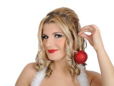Beautiful Sexy Christmas Woman In Red Clothes Stock Images Beautiful Sexy Christmas Woman In Red Clothes Stock Images