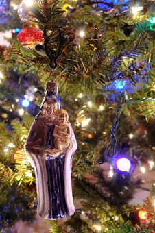 Christmas Ornament Hanging On Tree Stock Image Christmas Ornament Hanging On Tree Stock Image