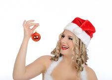 Beautiful Sexy Christmas Woman In Red Clothes Stock Image Beautiful Sexy Christmas Woman In Red Clothes Stock Image
