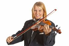 Beautiful Female Violinist Royalty Free Stock Photos