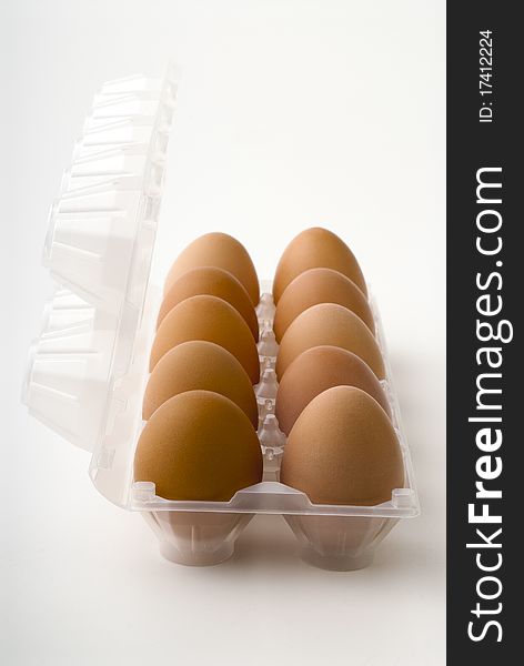 Fresh eggs in their plastic wrapping