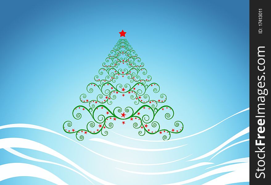 New year background with christmas tree