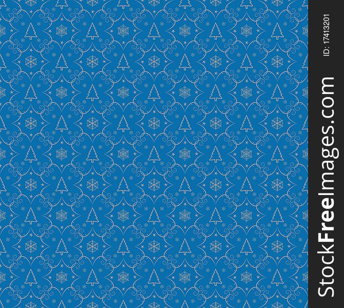 Winter blue christmas seamless background