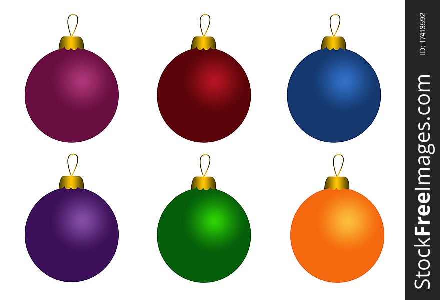 Set of colorful christmas balls. Set of colorful christmas balls