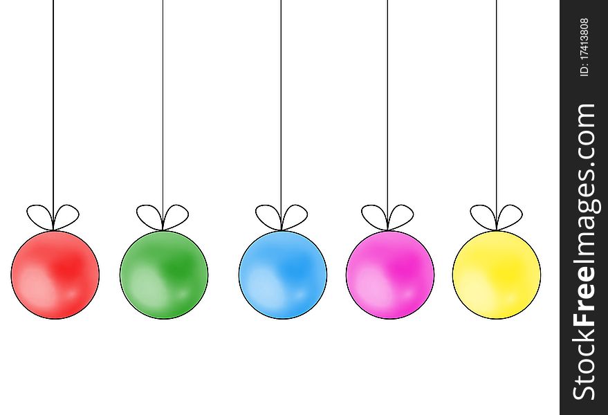 Set of christmas colorful balls. Set of christmas colorful balls