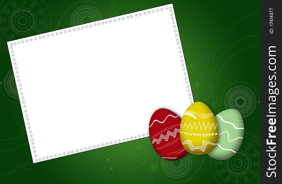Easter greeting card with eggs. Easter greeting card with eggs