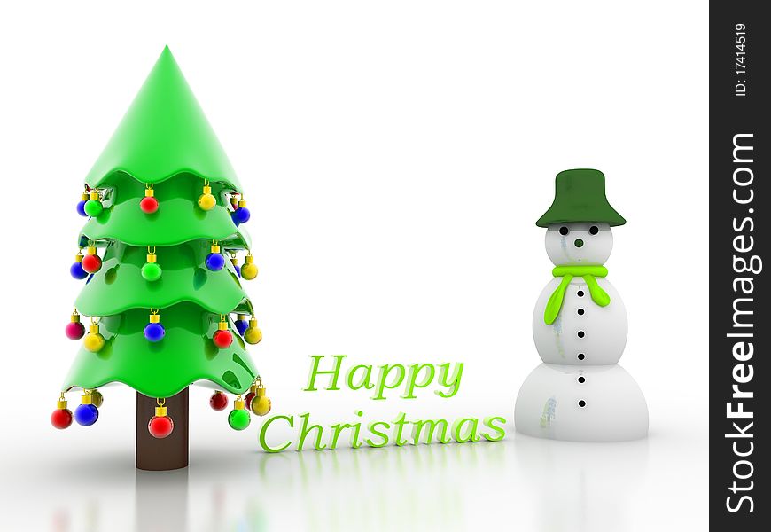 Happy Christmas in white background