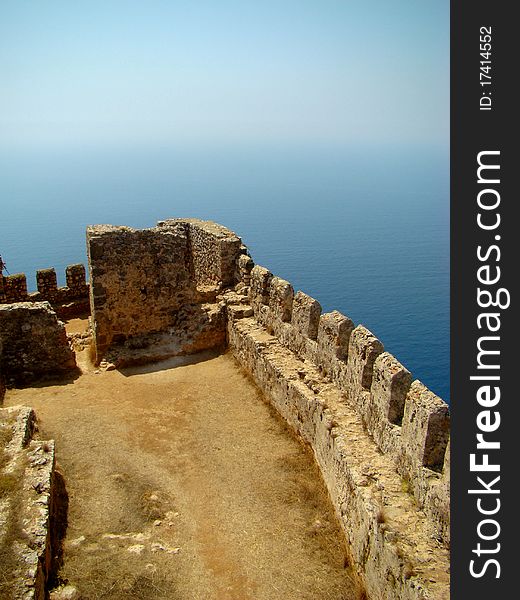 Alanya Castle. The XIII century. The fragment. Turkey The fortress is located at mountain top. Coast Mediterranean sea. Alanya Castle. The XIII century. The fragment. Turkey The fortress is located at mountain top. Coast Mediterranean sea