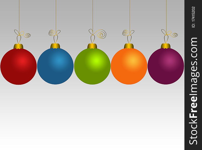 Set of colorful christmas balls. Set of colorful christmas balls