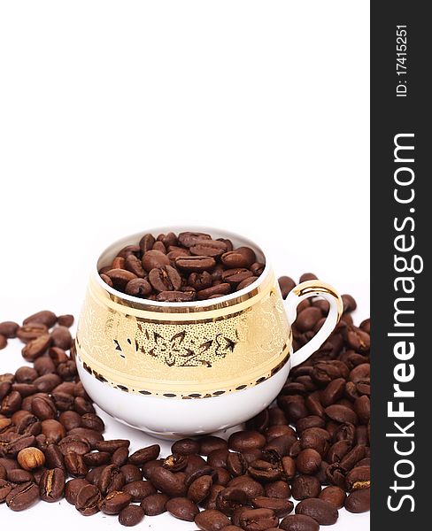 Cup coffe on white background