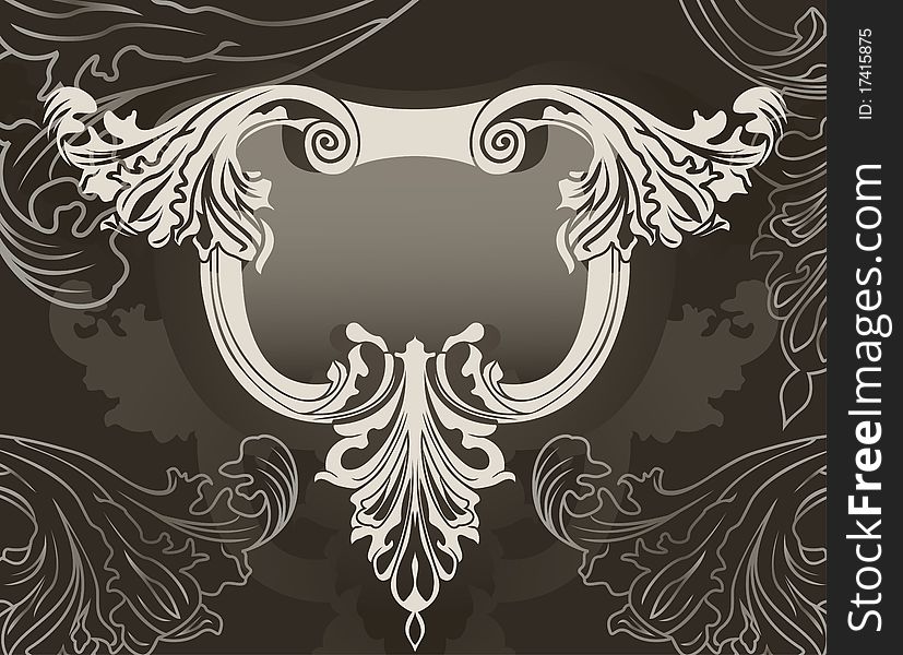 Revival ornate frame background illustration for web