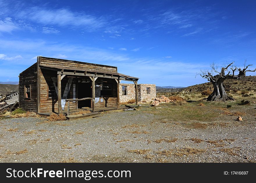 Beautiful landscape with the old house. Beautiful landscape with the old house