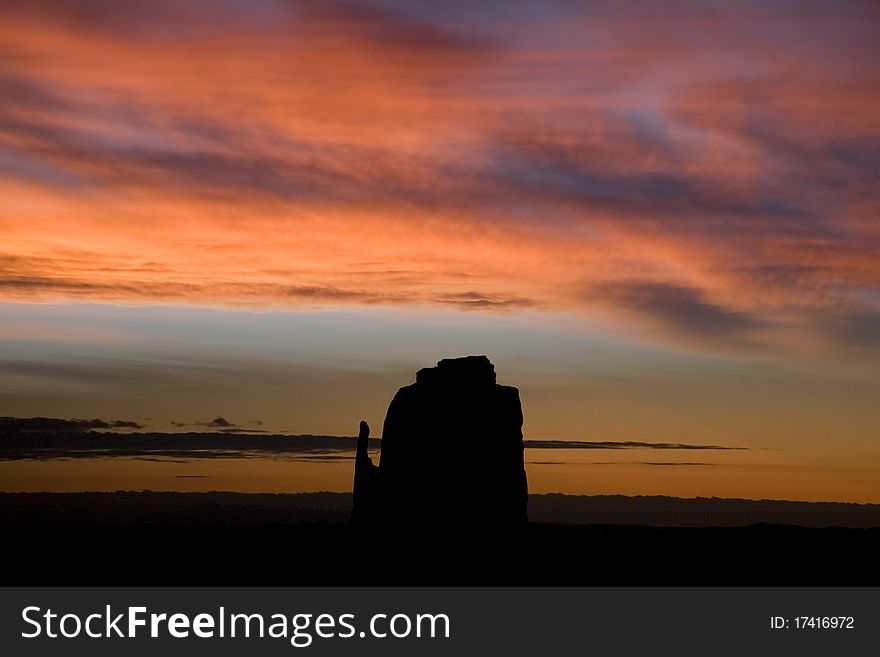 Sunset at Monument Valley