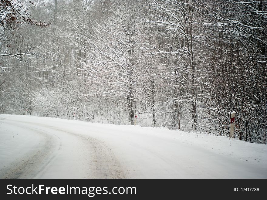 Winter Road somewhere in Poland