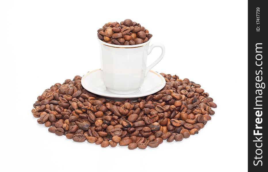 Cup with the corns of coffees