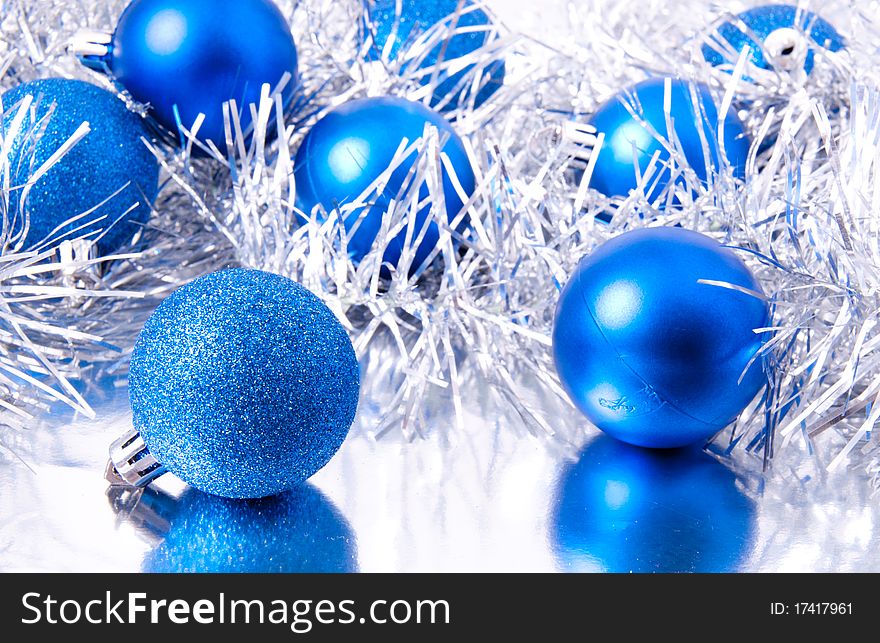 Colored objects for decorating the Christmas and New Year. Colored objects for decorating the Christmas and New Year