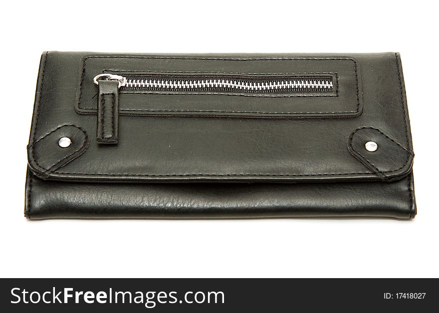 Black leather purse