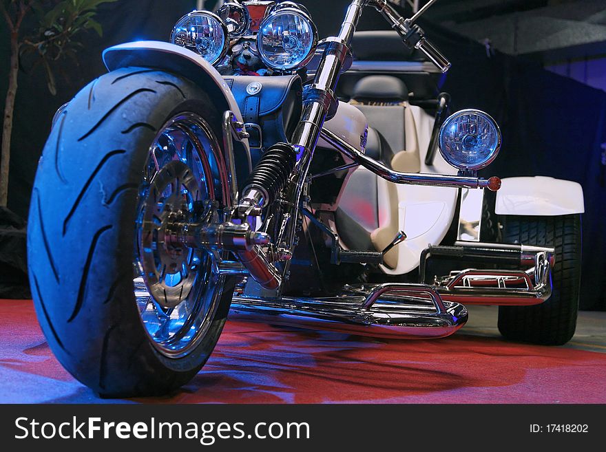 motorcycle  isolated on red background. motorcycle  isolated on red background