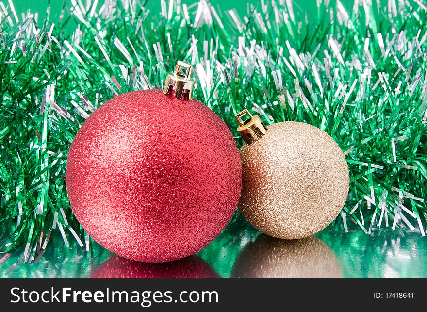 Colored objects for decorating the Christmas and New Year. Colored objects for decorating the Christmas and New Year