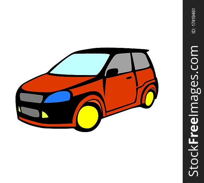 Vector silhouette of the car against. Vector silhouette of the car against