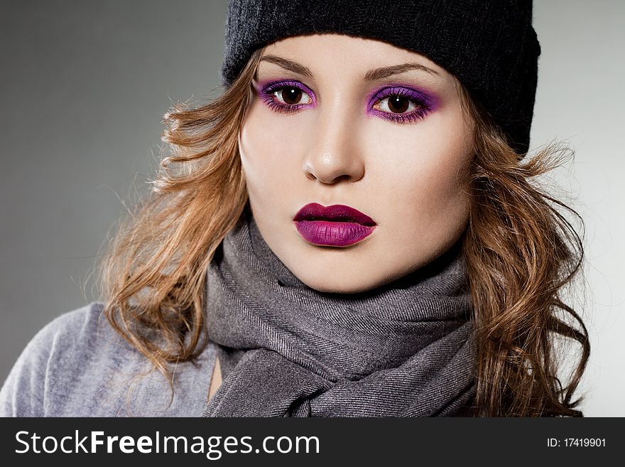 Girl in the hat and scarf