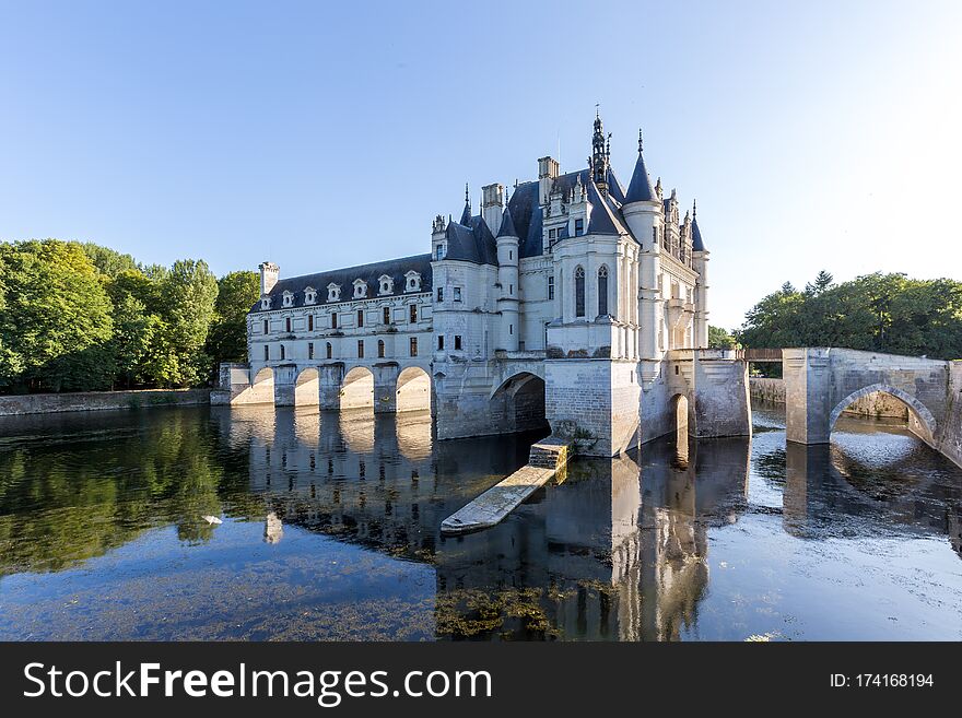 Chenonceau Castle in the loire valley in France.