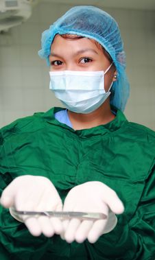 Nurse With Scalpel Royalty Free Stock Photography Nurse With Scalpel Royalty Free Stock Photography